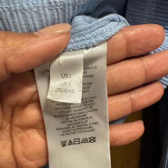 Anthropologie Pilcro Evanna Ribbed light blue long sleeve top size Large - Picture 7 of 10